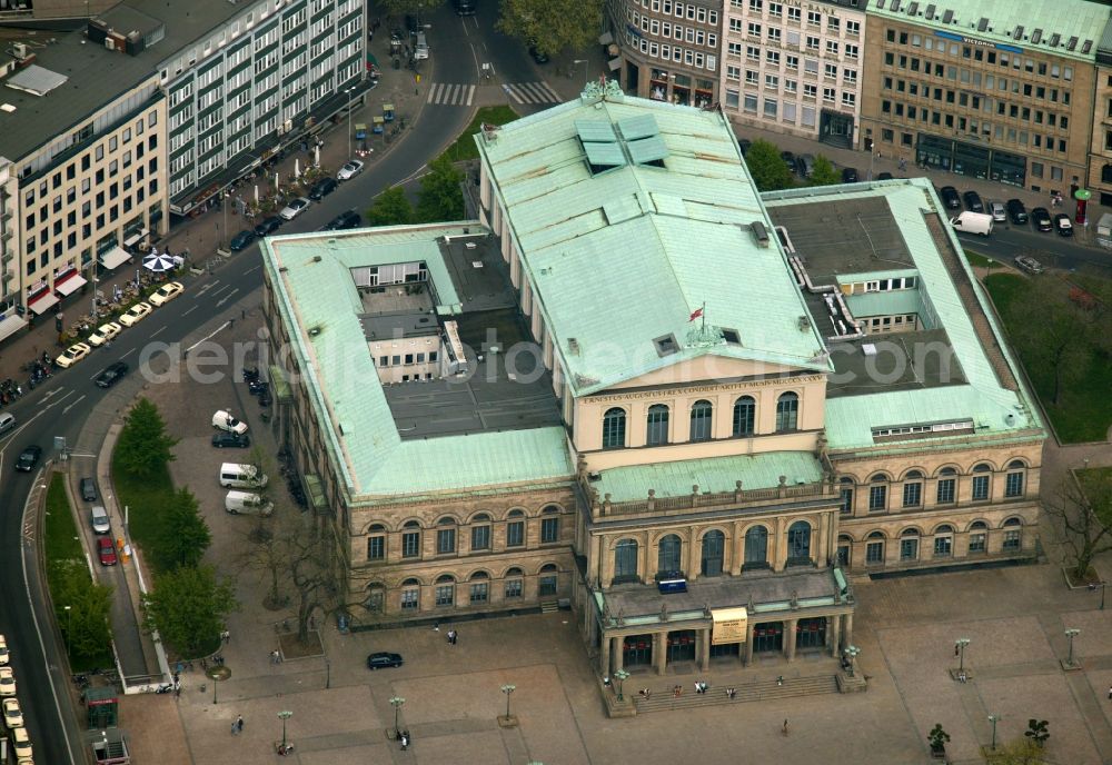 Aerial image Hannover - Building of the State Opera House opera in Hanover in Lower Saxony