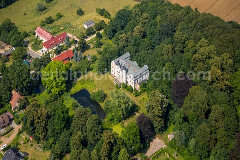 Penzlin from above - Buildings and parks at the former mansion Mallin in the district Mallin in Penzlin in the state Mecklenburg - Western Pomerania