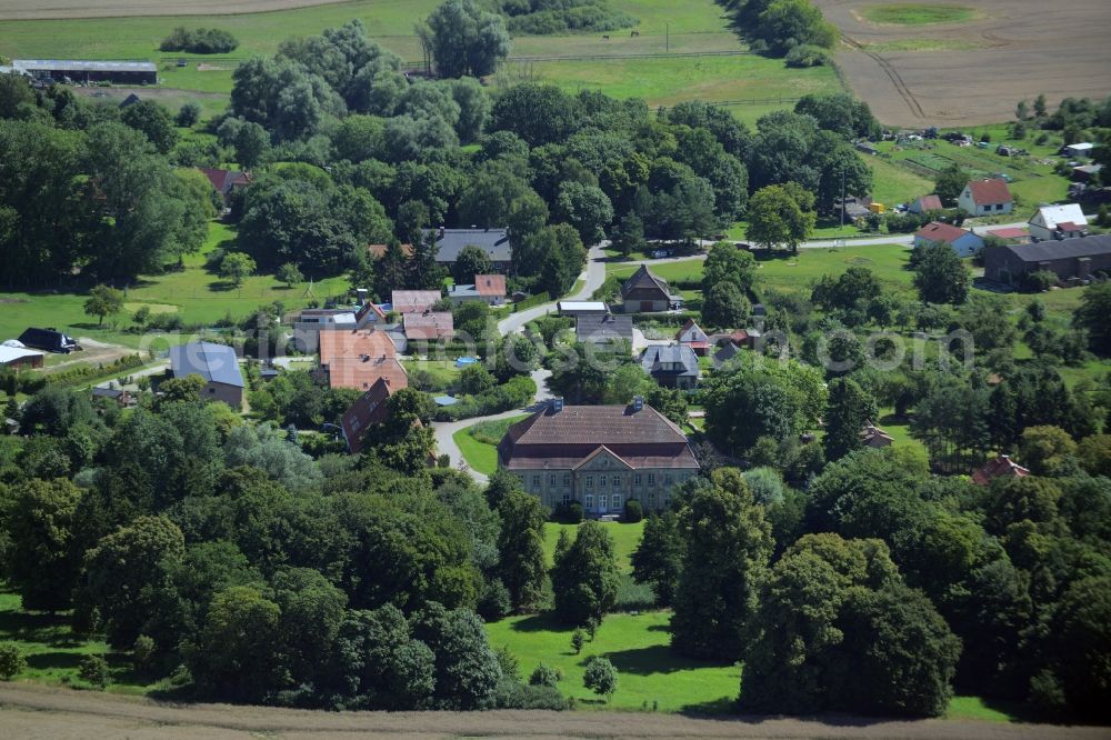 Aerial image Rumpshagen - Buildings and parks at the mansion of the farmhouse in Rumpshagen in the state Mecklenburg - Western Pomerania