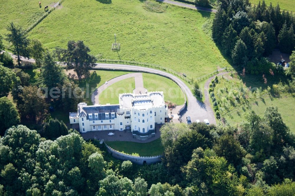 Severn Stoke from above - Buildings and parks at the mansion of the farmhouse in Severn Stoke in England, United Kingdom