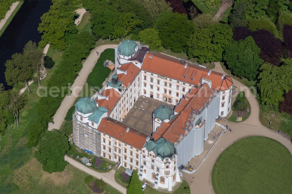 Celle from above - Building and Castle Park Castle Celle in the state Lower Saxony. Castle Celle in Lower Saxony. Duke Castle Celle is one of the most beautiful castles of the Welfs. It is built in the style of the Baroque and the Renaissance