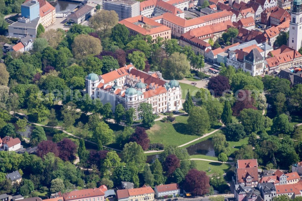 Aerial image Celle - Building and Castle Park Castle Celle in the state Lower Saxony. Castle Celle in Lower Saxony. Duke Castle Celle is one of the most beautiful castles of the Welfs. It is built in the style of the Baroque and the Renaissance