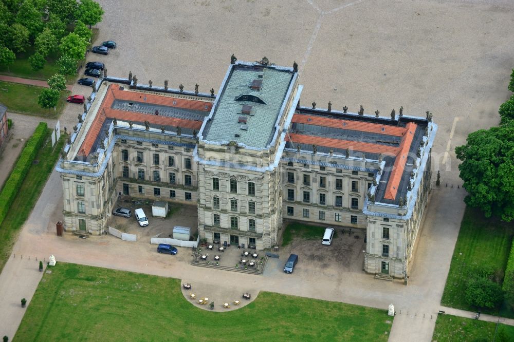 Ludwigslust from above - Building and Castle Park Castle Ludwigslust in the state Mecklenburg - Western Pomerania