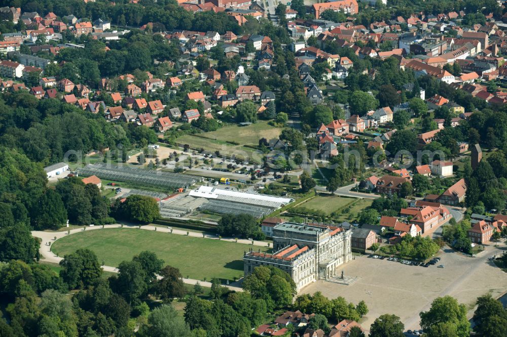 Aerial image Ludwigslust - Building and Castle Park Castle Ludwigslust in the state Mecklenburg - Western Pomerania