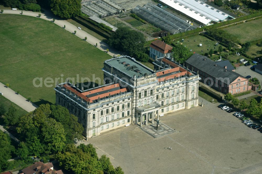 Ludwigslust from the bird's eye view: Building and Castle Park Castle Ludwigslust in the state Mecklenburg - Western Pomerania