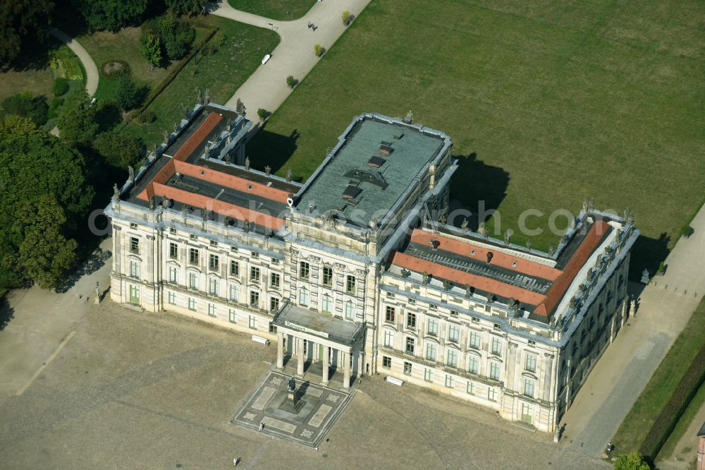 Aerial image Ludwigslust - Building and Castle Park Castle Ludwigslust in the state Mecklenburg - Western Pomerania