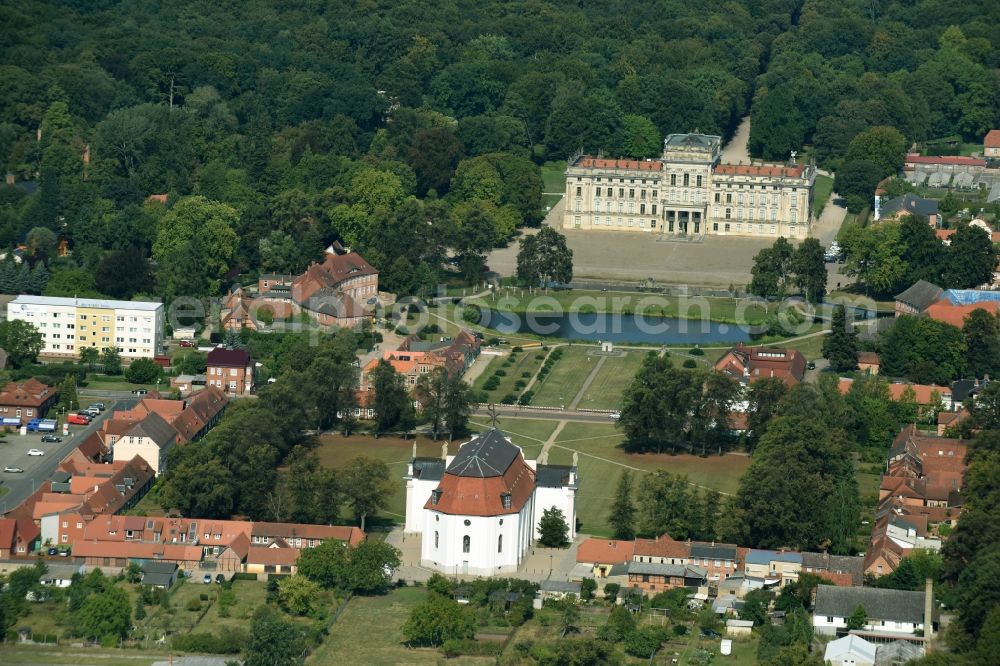 Ludwigslust from above - Building and Castle Park Castle Ludwigslust in the state Mecklenburg - Western Pomerania