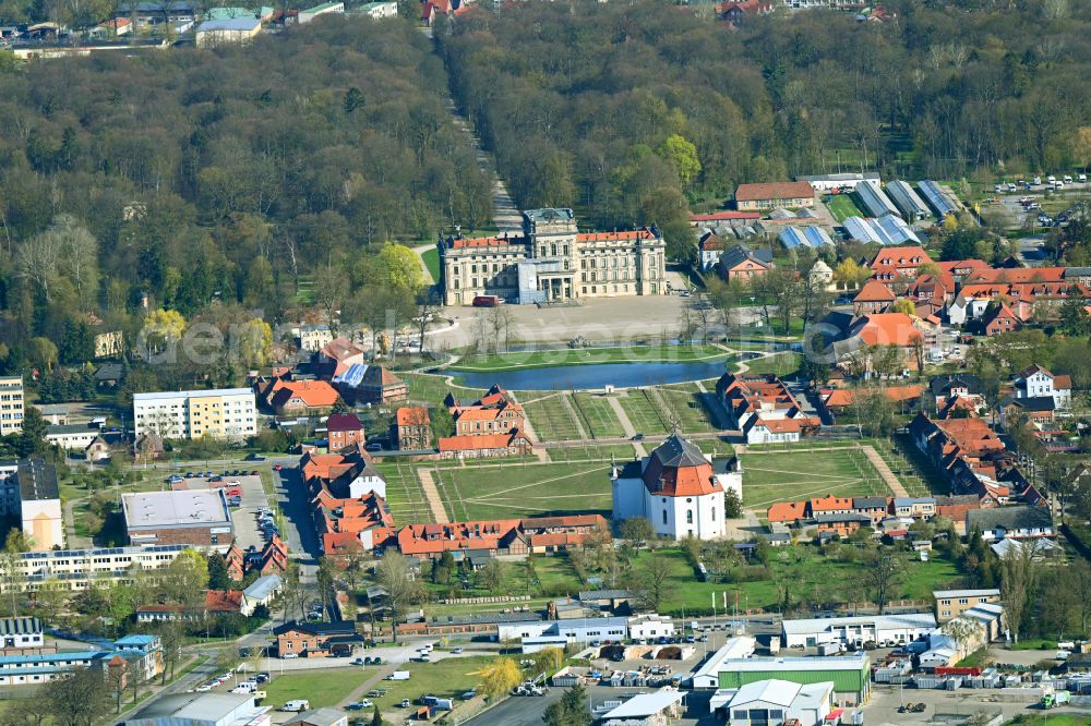 Aerial image Ludwigslust - Building and Castle Park Castle Ludwigslust in the state Mecklenburg - Western Pomerania