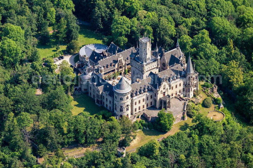 Aerial image Pattensen - Building and Castle Park Castle Marienburg in Pattensen in the state Lower Saxony