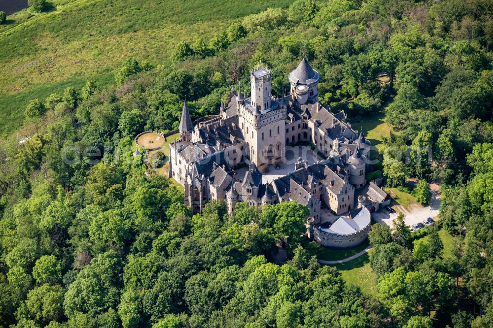 Aerial photograph Pattensen - Building and Castle Park Castle Marienburg in Pattensen in the state Lower Saxony