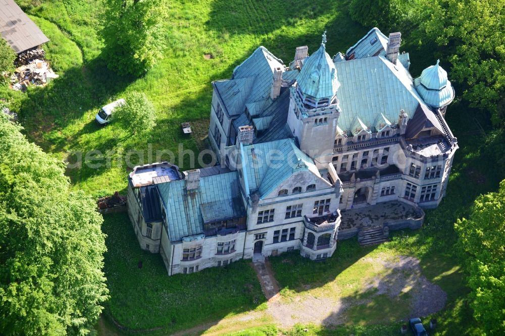 Grabau from above - Buildings and parks of the castle- like Villa Grabau in Schleswig-Holstein