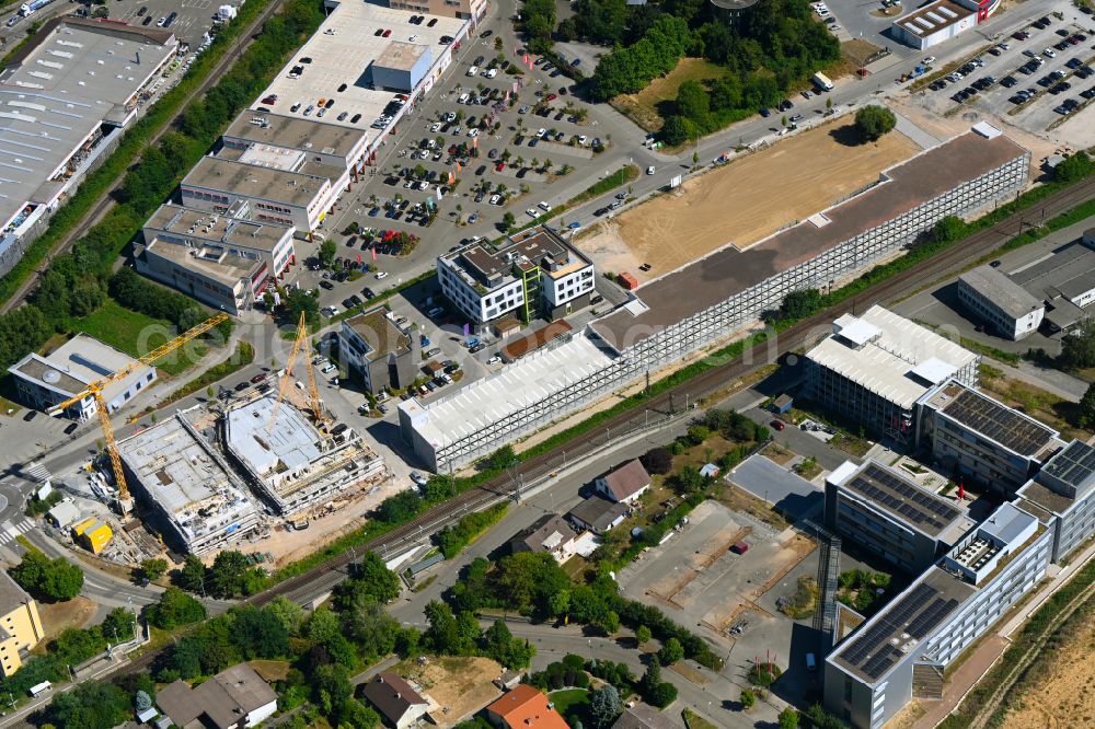 Aerial image Bretten - Parking deck on the building of the car park on Carl-Benz-Strasse in Bretten in the state Baden-Wuerttemberg, Germany