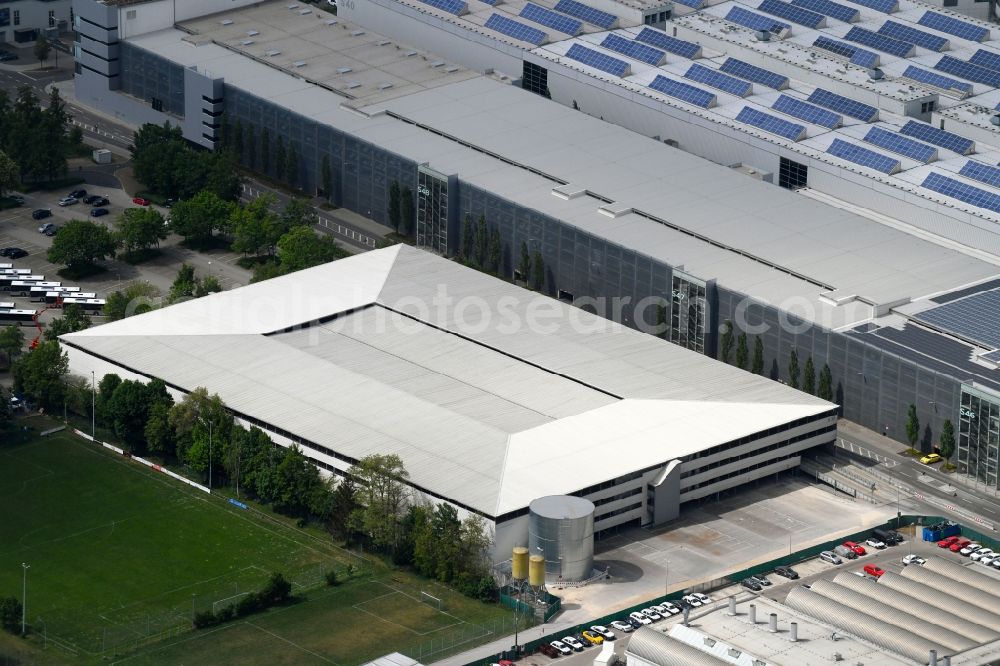 Ingolstadt from above - Building of the car park on Senefelder Strasse in Ingolstadt in the state Bavaria, Germany