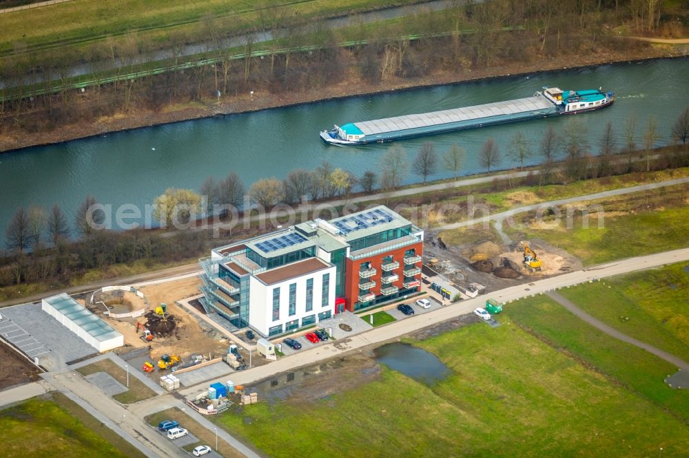 Aerial image Gelsenkirchen - Building of the nursing home Leben auf Graf Bismarck of the APD Ambulante Pflegedienste Gelsenkirchen GmbH on the Luebecker Strasse in Gelsenkirchen in the state of North Rhine-Westphalia, Germany