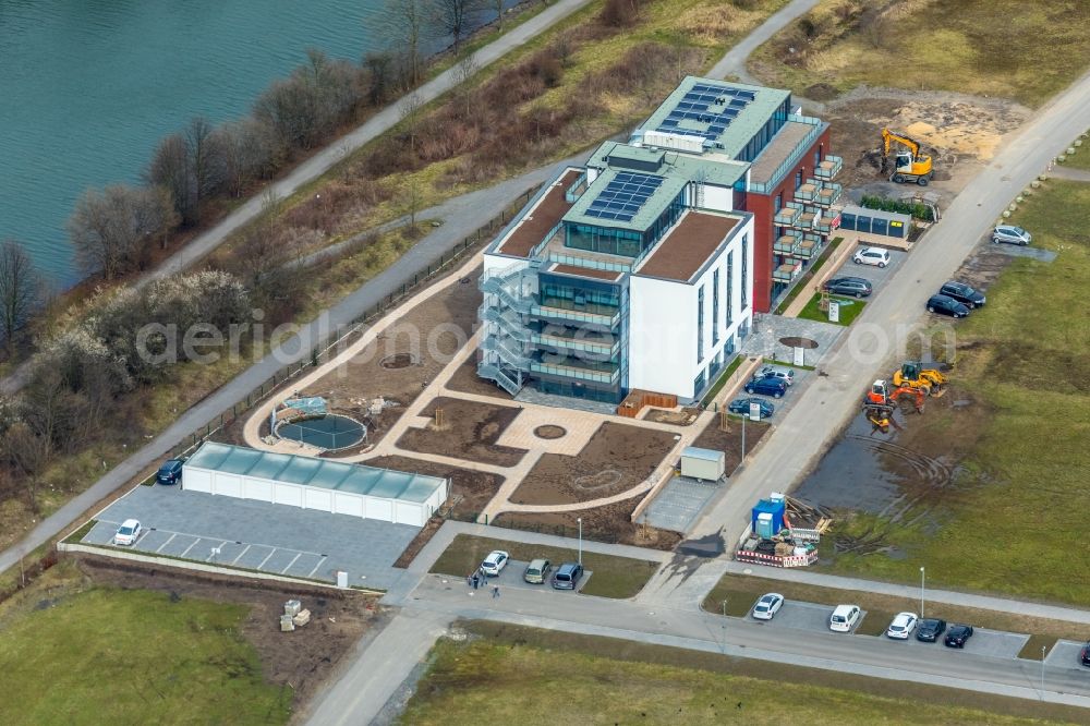 Aerial image Gelsenkirchen - Building of the nursing home Leben auf Graf Bismarck of the APD Ambulante Pflegedienste Gelsenkirchen GmbH on the Luebecker Strasse in Gelsenkirchen in the state of North Rhine-Westphalia, Germany