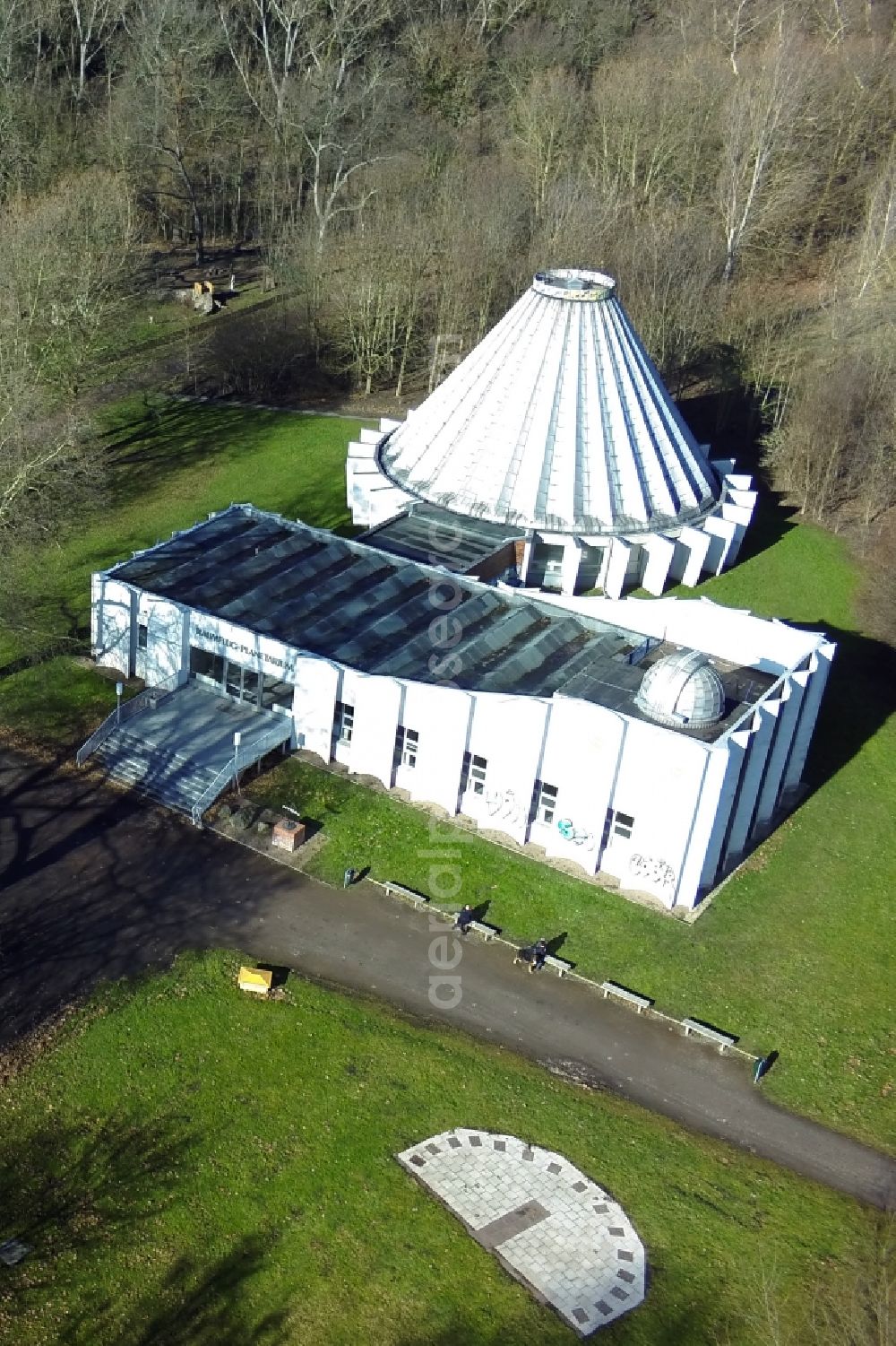 Aerial image Halle Saale - Planetarium building in Halle in Saxony-Anhalt