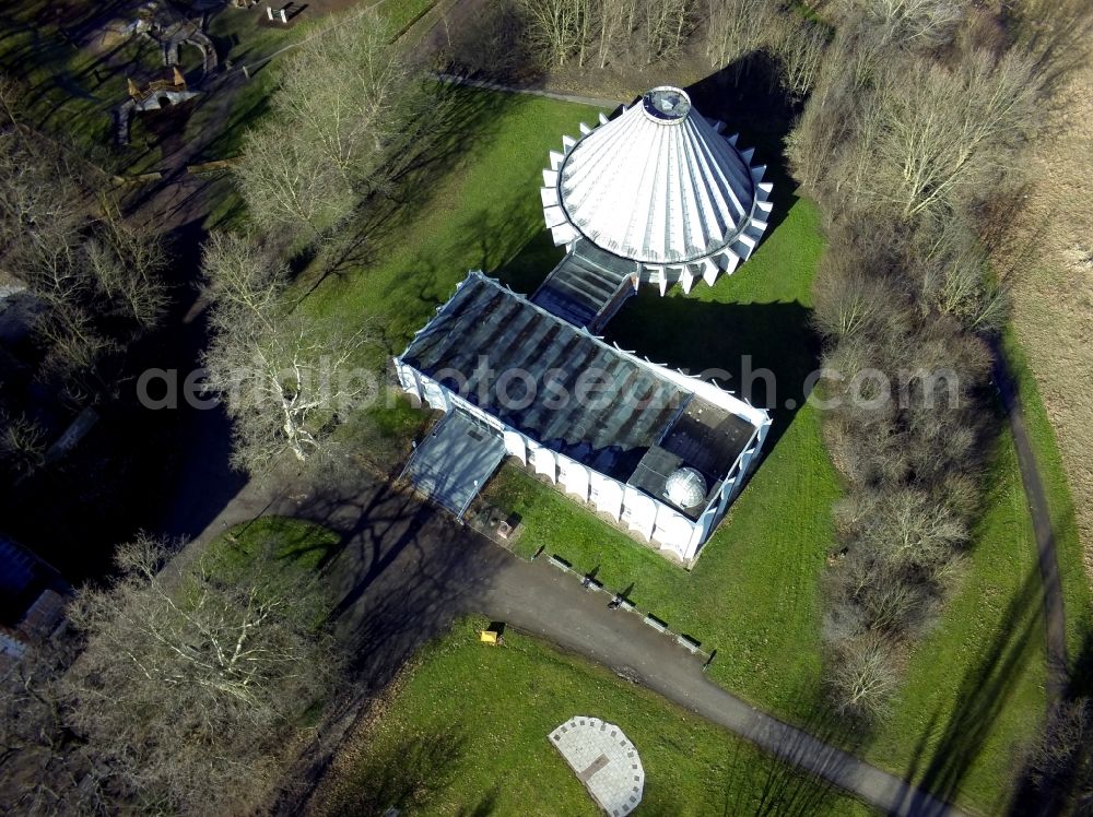 Halle Saale from above - Planetarium building in Halle in Saxony-Anhalt