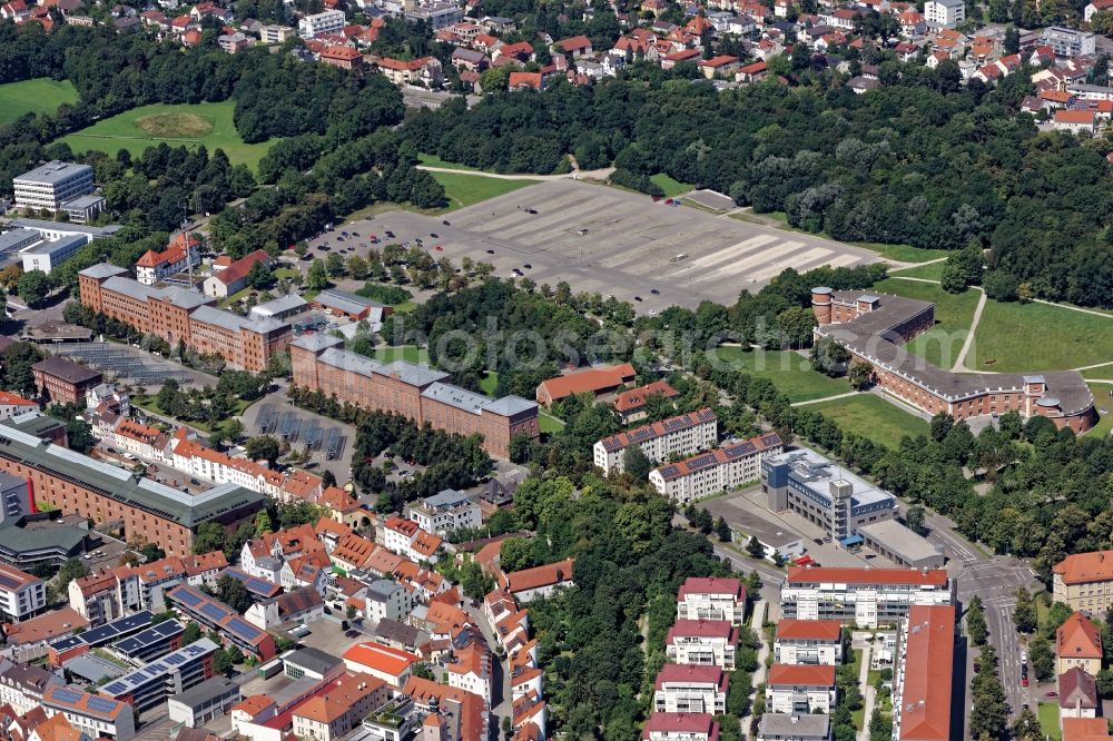 Aerial photograph Ingolstadt - Buildings of the Police Inspectorate, the Criminal Investigation Office and the Tax Office and the ZOB bus station in Ingolstadt, in the state of Bavaria