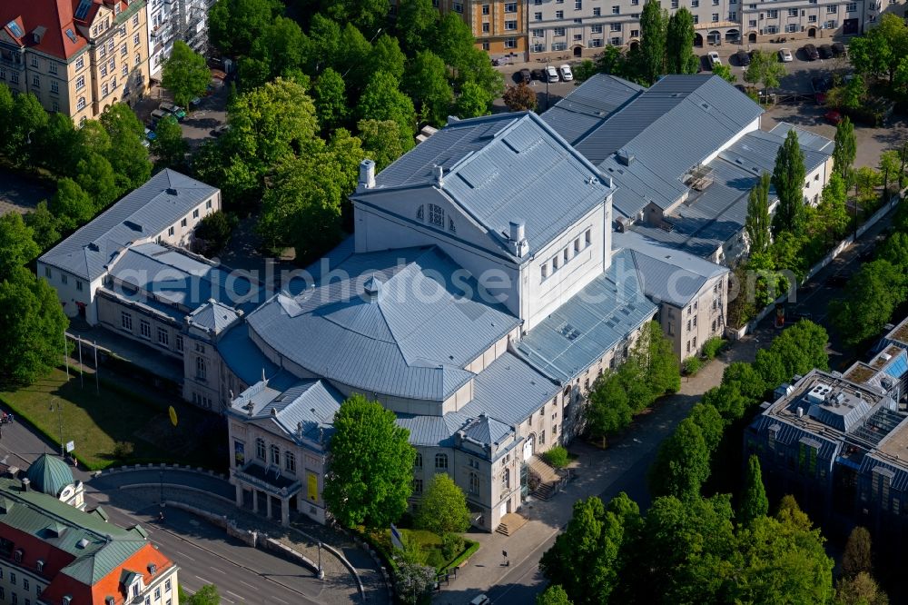 München from the bird's eye view: Building of the Prinzregententheater on Prinzregentenplatz in the district of Bogenhausen in Munich in the state Bavaria, Germany