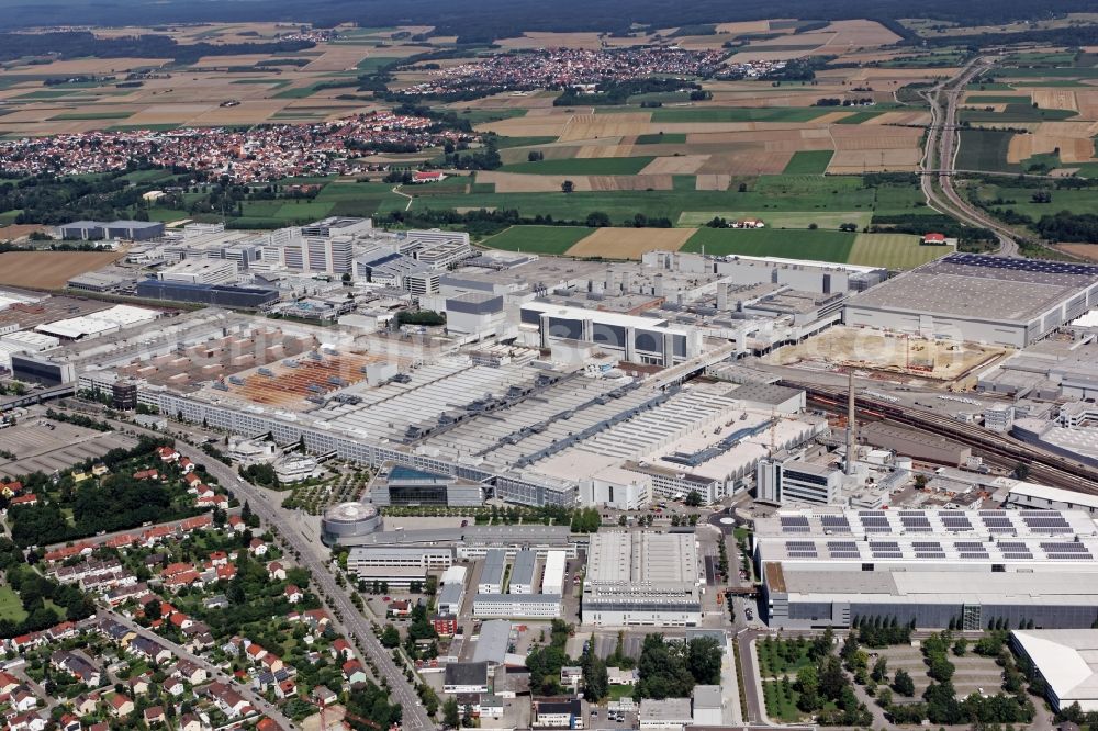 Aerial image Ingolstadt - Building and production halls on the premises of Audi in Ingolstadt in the state Bavaria