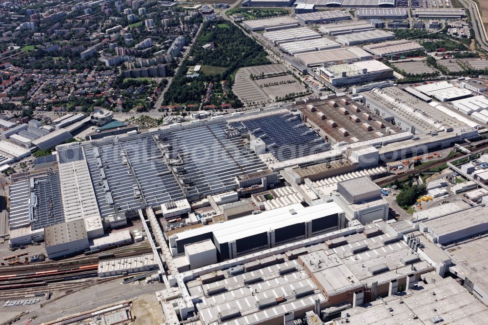 Aerial image Ingolstadt - Building and production halls on the premises of Audi in Ingolstadt in the state Bavaria