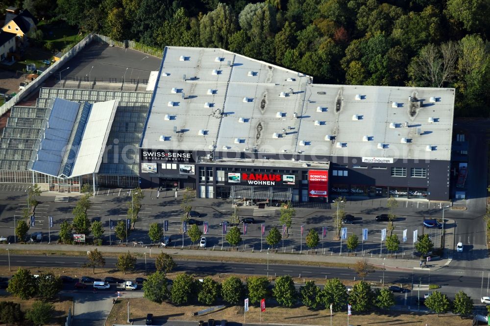 Aerial photograph Berlin - Building of the store - furniture Rahaus market Alt-Mahlsdorf in the district Mahlsdorf in Berlin, Germany