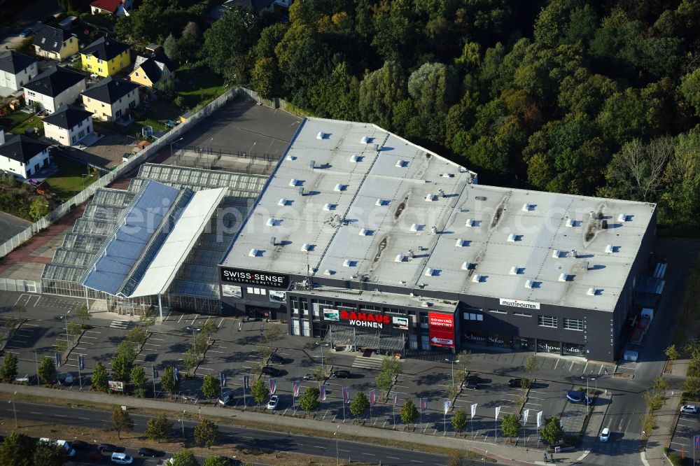 Berlin from above - Building of the store - furniture Rahaus market Alt-Mahlsdorf in the district Mahlsdorf in Berlin, Germany