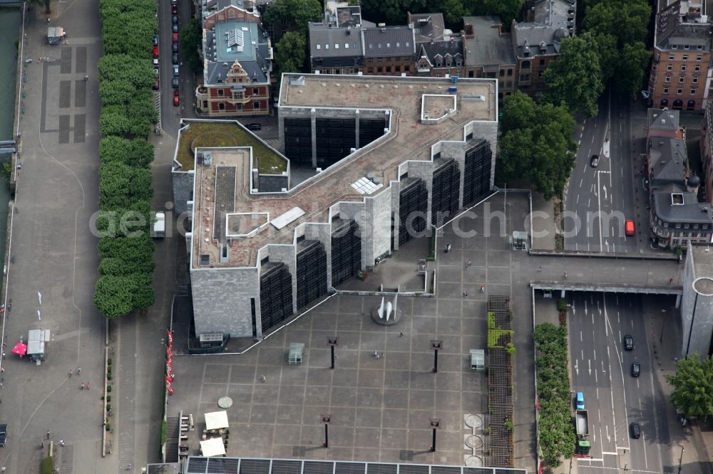 Mainz from the bird's eye view: Building of the City Hall on the River Rhine in Mainz in Rhineland-Palatinate