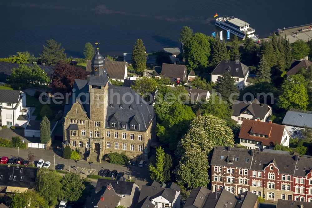 Wetter from above - Building of the City Hall on Seeplatz in Wetterr in the Ruhr area in North Rhine-Westphalia