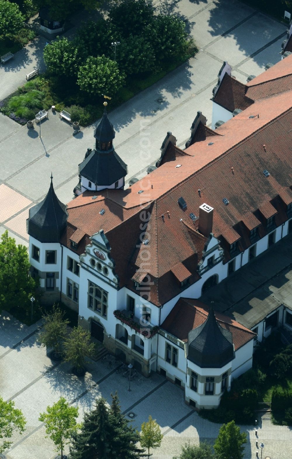 Aerial image Bad Schmiedeberg - Building of the rehabilitation center in Bad Schmiedeberg in the state Saxony-Anhalt