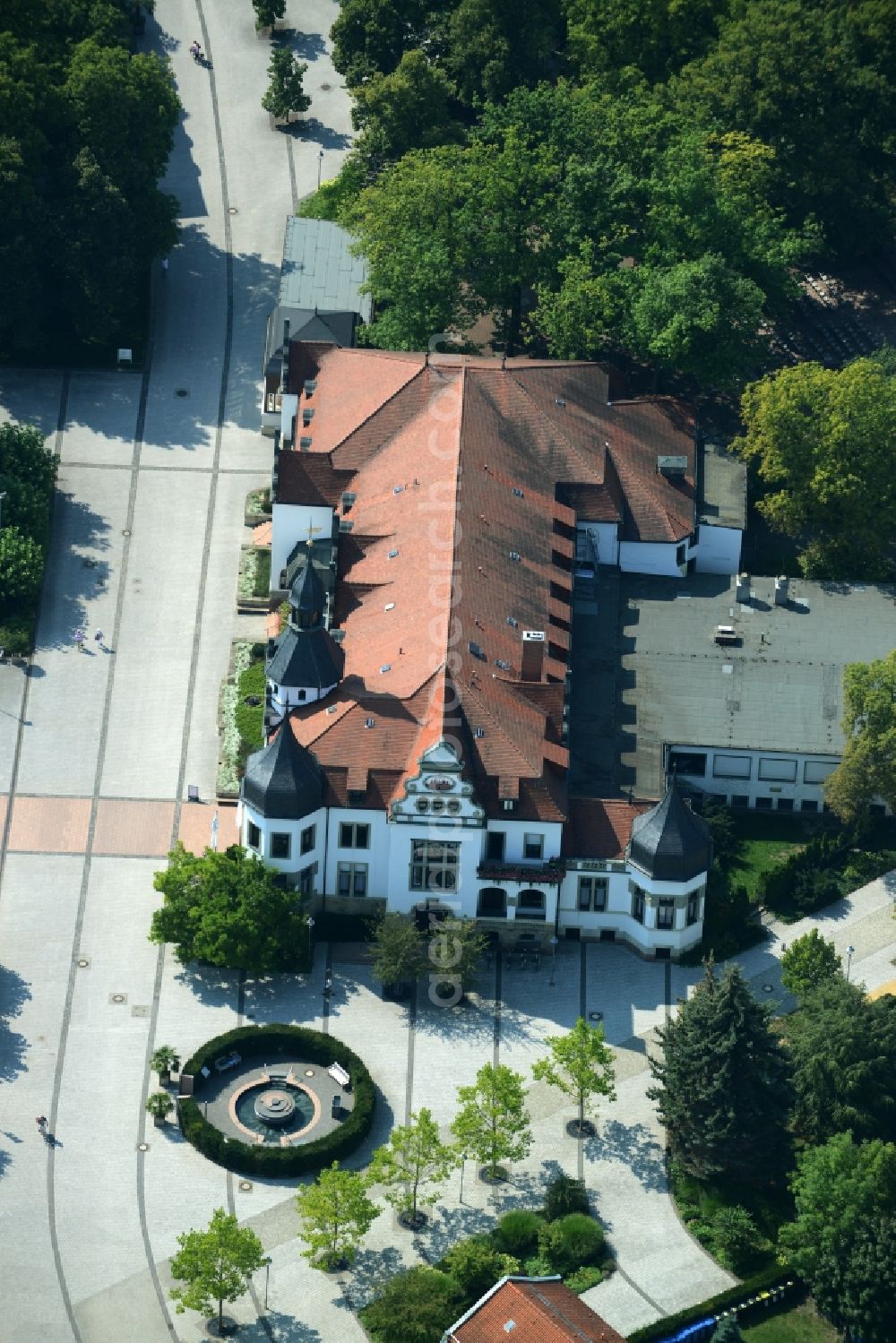 Bad Schmiedeberg from above - Building of the rehabilitation center in Bad Schmiedeberg in the state Saxony-Anhalt