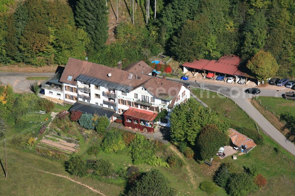 Schopfheim from above - Building of the restaurant Berggasthof Waldhaus in Schopfheim in the state Baden-Wuerttemberg