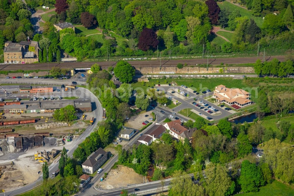 Aerial photograph Witten - Building of restaurant Cafe del Sol at Ruhrdeich in Witten in North Rhine-Westphalia