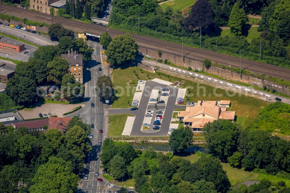 Witten from the bird's eye view: Building of restaurant Cafe del Sol on Ruhrstrasse in Witten in North Rhine-Westphalia