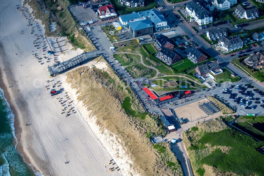 Aerial image Wenningstedt (Sylt) - Building of the restaurant Gosch in Wenningstedt (Sylt) at the island Sylt in the state Schleswig-Holstein, Germany