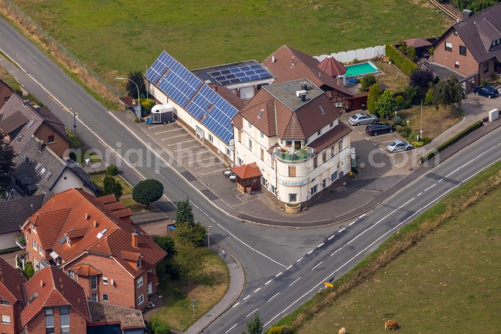 Werne from above - Building of the restaurant Haus Haver on Selmer Landstrasse in Werne in the state North Rhine-Westphalia, Germany