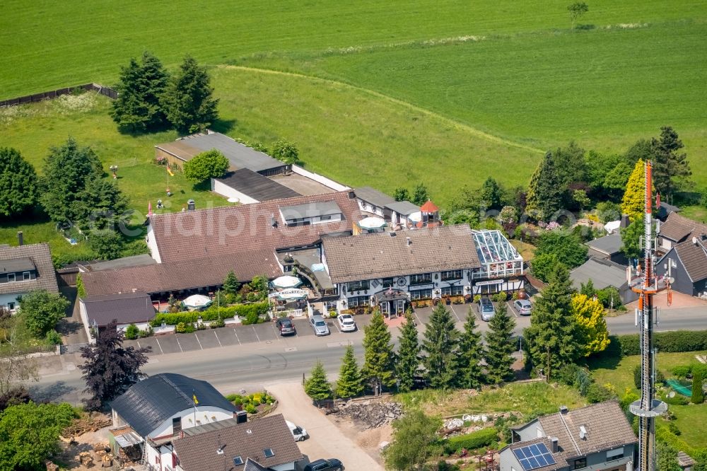 Breckerfeld from above - Building of the restaurant Haus Wengeberg on Wengeberg in Breckerfeld in the state North Rhine-Westphalia, Germany