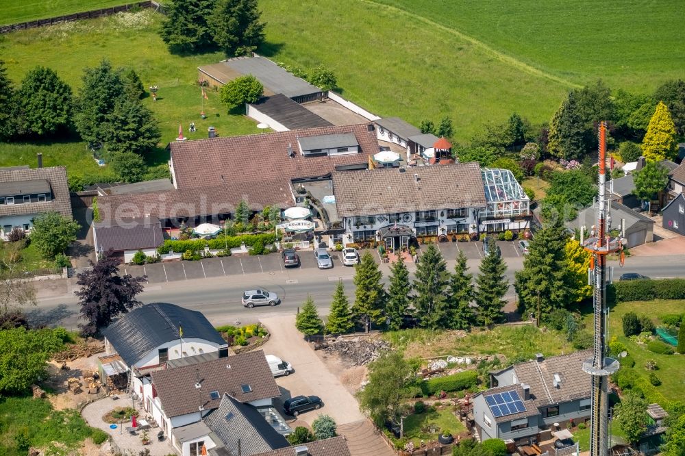 Breckerfeld from the bird's eye view: Building of the restaurant Haus Wengeberg on Wengeberg in Breckerfeld in the state North Rhine-Westphalia, Germany