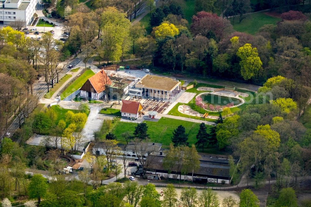 Aerial image Hamm - Building of the restaurant Hohoffs 800A? Altes Faehrhaus (Old Boathouse) in the North of Hamm in the state of North Rhine-Westphalia