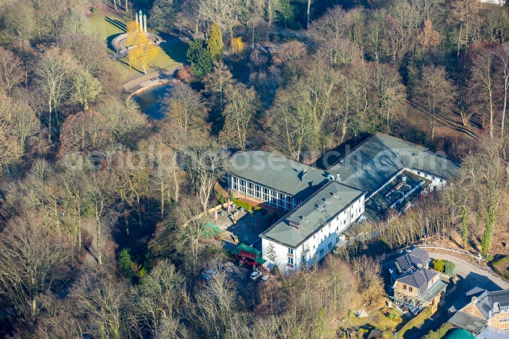 Aerial image Hagen - Building of the restaurant Kota Radja on Stadtgartenallee district Dahl in Hagen in the state North Rhine-Westphalia