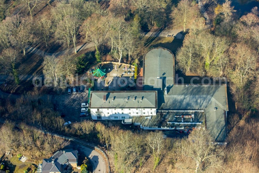 Aerial photograph Hagen - Building of the restaurant Kota Radja on Stadtgartenallee district Dahl in Hagen in the state North Rhine-Westphalia