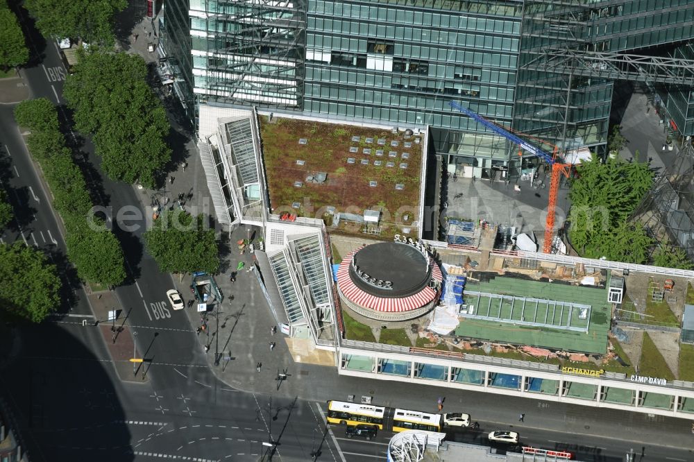 Berlin from above - Building of the restaurant Kranzler Eck on Kurfuerstendamm destrict Charlottenburg in Berlin