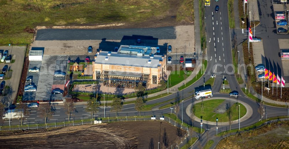 Aerial photograph Oberhausen - Building of the restaurant L'Osteria on Brammer Ring in Oberhausen in the state of North Rhine-Westphalia