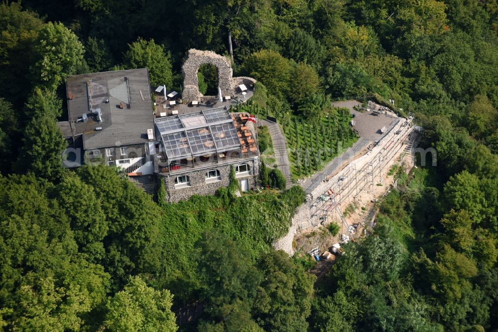 Remagen from above - Building of the restaurant Lutter & Wegner on Rolandsbogen in the district Rolandswerth in Remagen in the state Rhineland-Palatinate, Germany