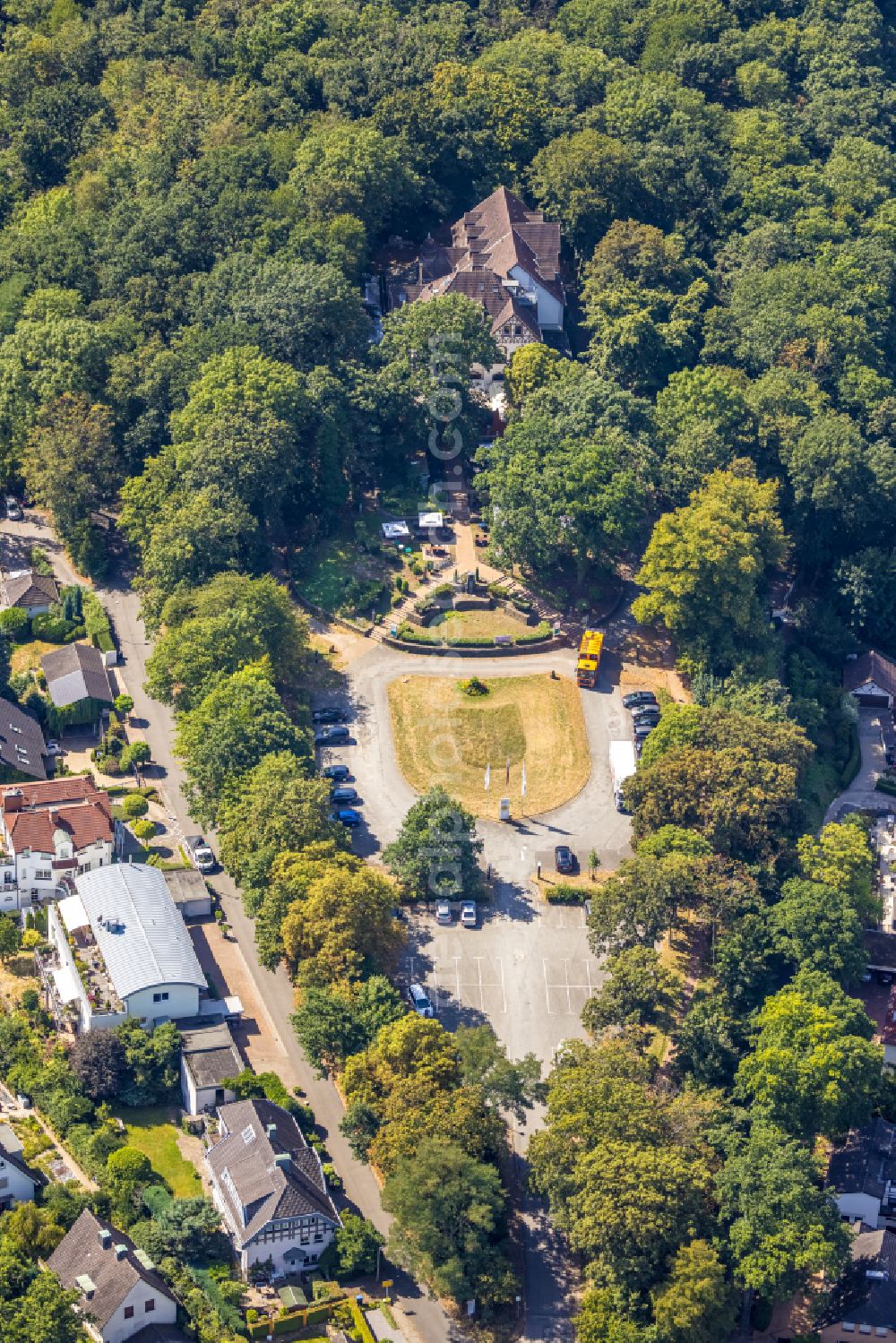 Aerial image Hattingen - Building of the restaurant Die Neue Schulenburg in Hattingen in North Rhine-Westphalia