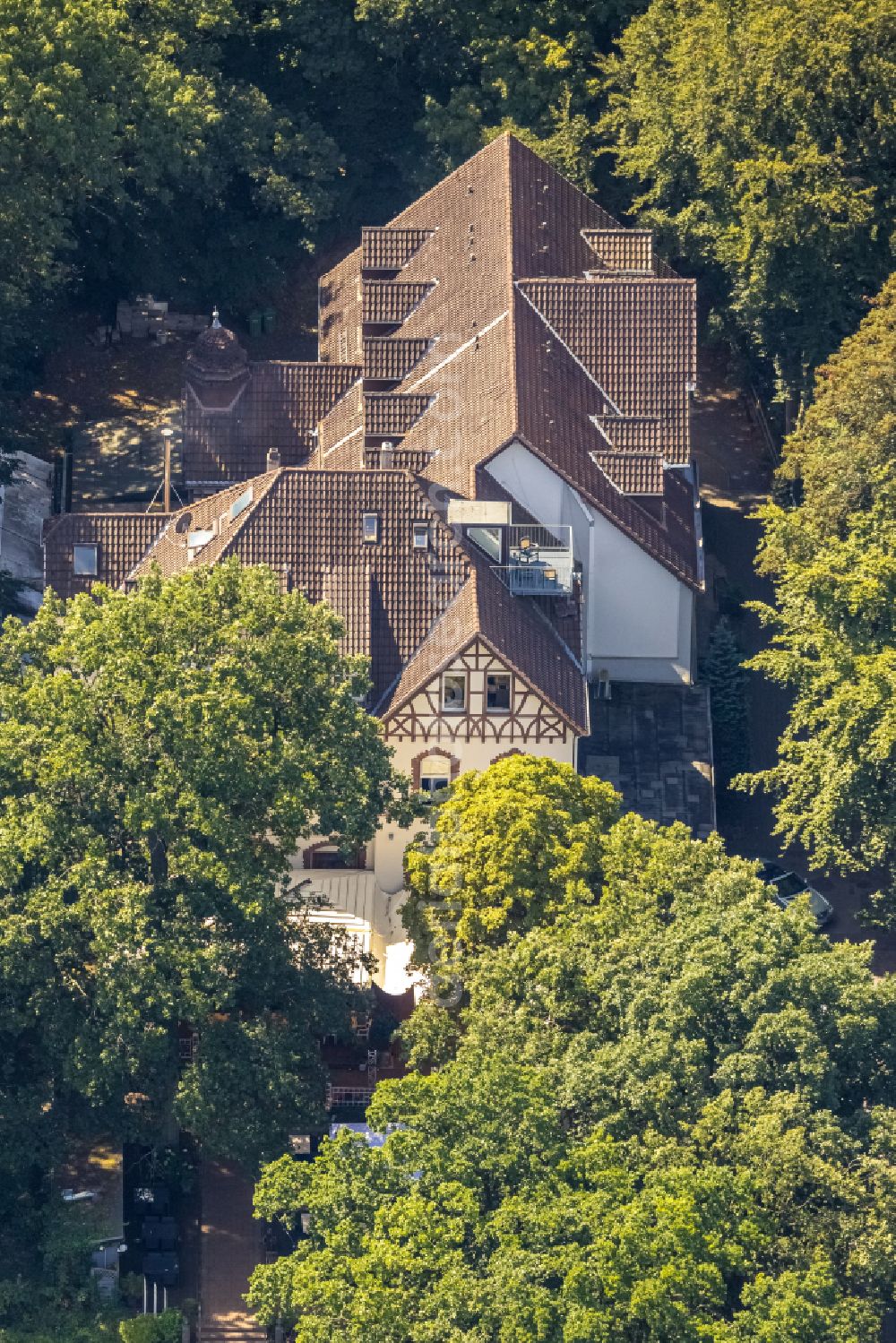 Hattingen from above - Building of the restaurant Die Neue Schulenburg in Hattingen in North Rhine-Westphalia