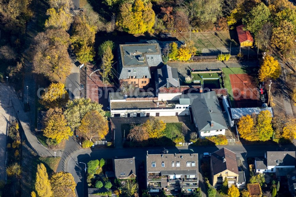 Duisburg from above - Building of the restaurant Rheinlust Terrassen on Kalkumer Strasse in Duisburg in the state North Rhine-Westphalia, Germany