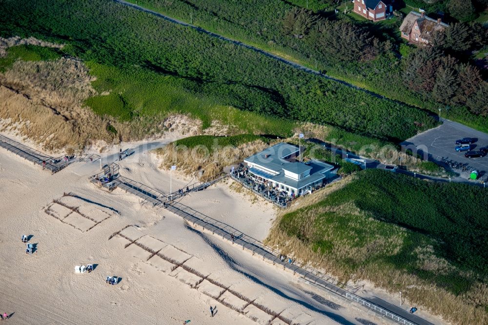 Westerland from above - Building of the restaurant Die Seenot in Westerland at the island Sylt in the state Schleswig-Holstein, Germany