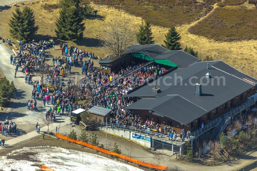 Aerial photograph Willingen (Upland) - Building of the restaurant Siggis Huette Am Ettelsberg in Willingen (Upland) in the state Hesse, Germany