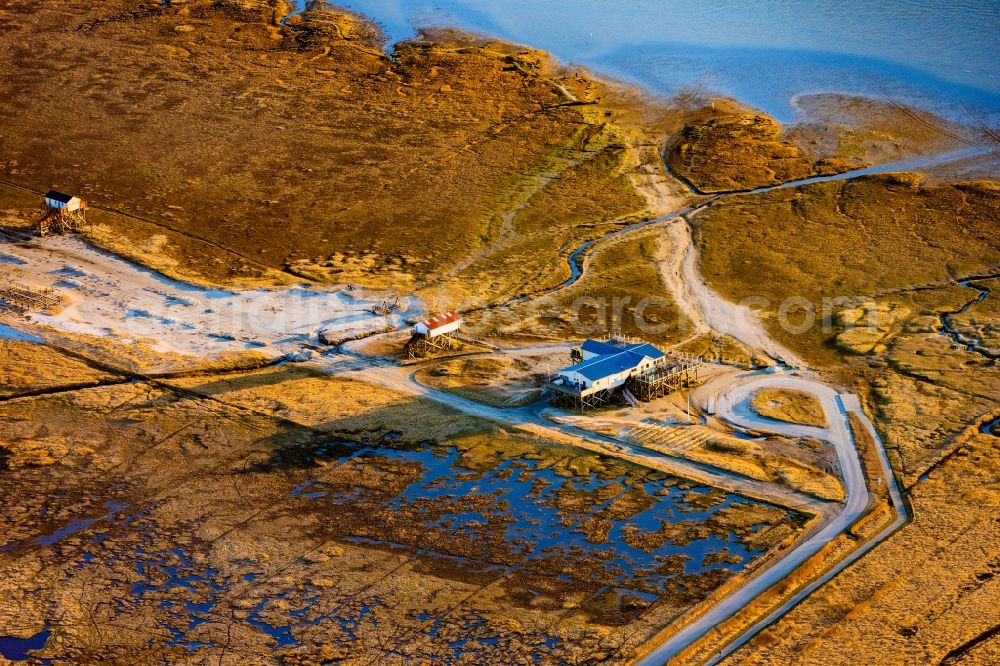 Aerial image Sankt Peter-Ording - Building of the restaurant Die Strandhuette in Sankt Peter-Ording in the state Schleswig-Holstein, Germany